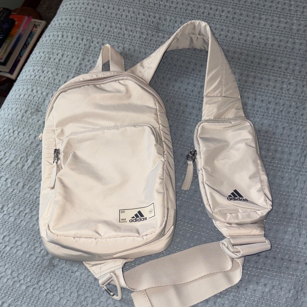 Adidas Tan women’s essential crossbody sling bag with phone pocket